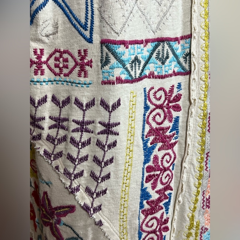 🌺 Johnny Was BIYA Embroidered Hooded Boho Cardigan Jacket Ivory Festival, medium - Picture 10 of 14